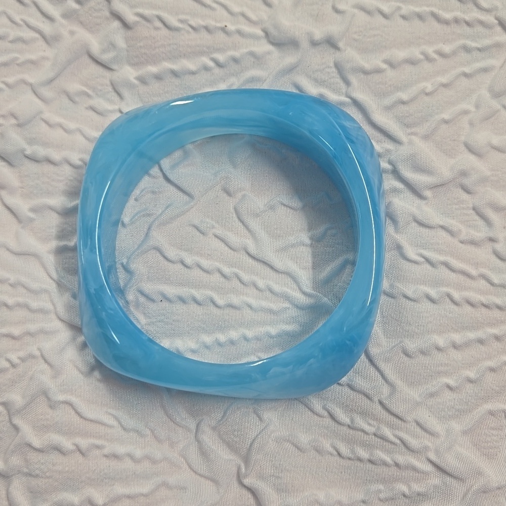 Blue Square Bangle Bracelet